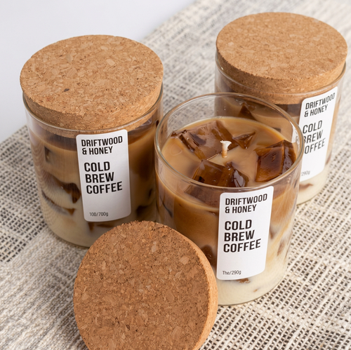 The Morning Ritual coffee candle set of three in clean studio lighting on neutral background